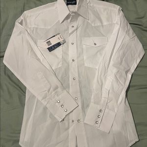 Mens Wrangler pearl snap button up